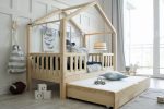 Housebed Fence Duo Plus 190x90εκ. με δεύτερο συρόμενο κρεβάτι Montessori  (γρήγορη παράδοση) - Image 2