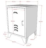 Κομοδίνο Bronxx Μπλε - Image 3