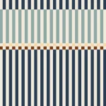 Ταπετσαρία Stripes Happy Navy Blue- Mint