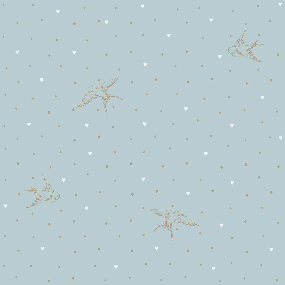 Swallows-on-blue Ταπετσαρία Swallows on blue - Image 1