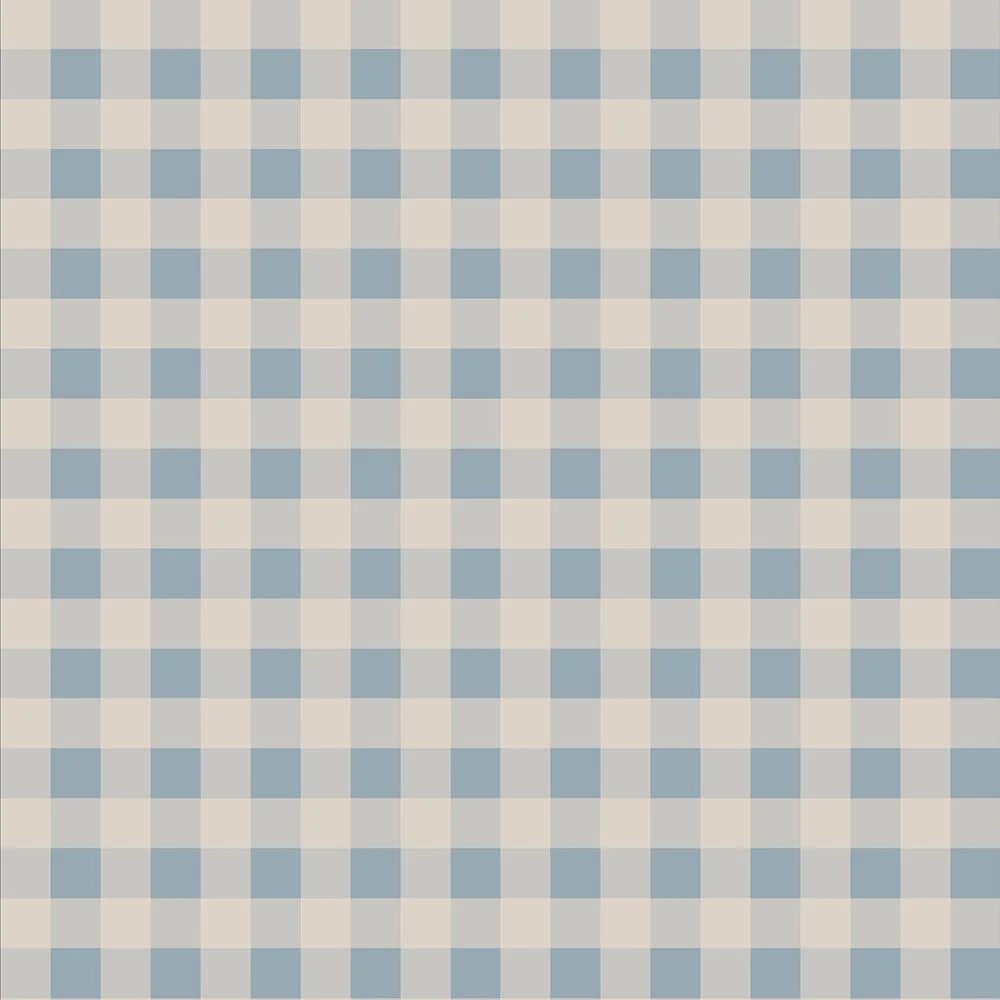 check-minimini-blue-cream Ταπετσαρία Check minimini blue cream - Image 1