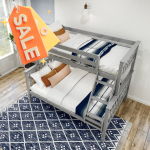 Ημίδιπλη κουκέτα LEO μασίφ ΟΞΙΑ σε Γκρι - Bazaar