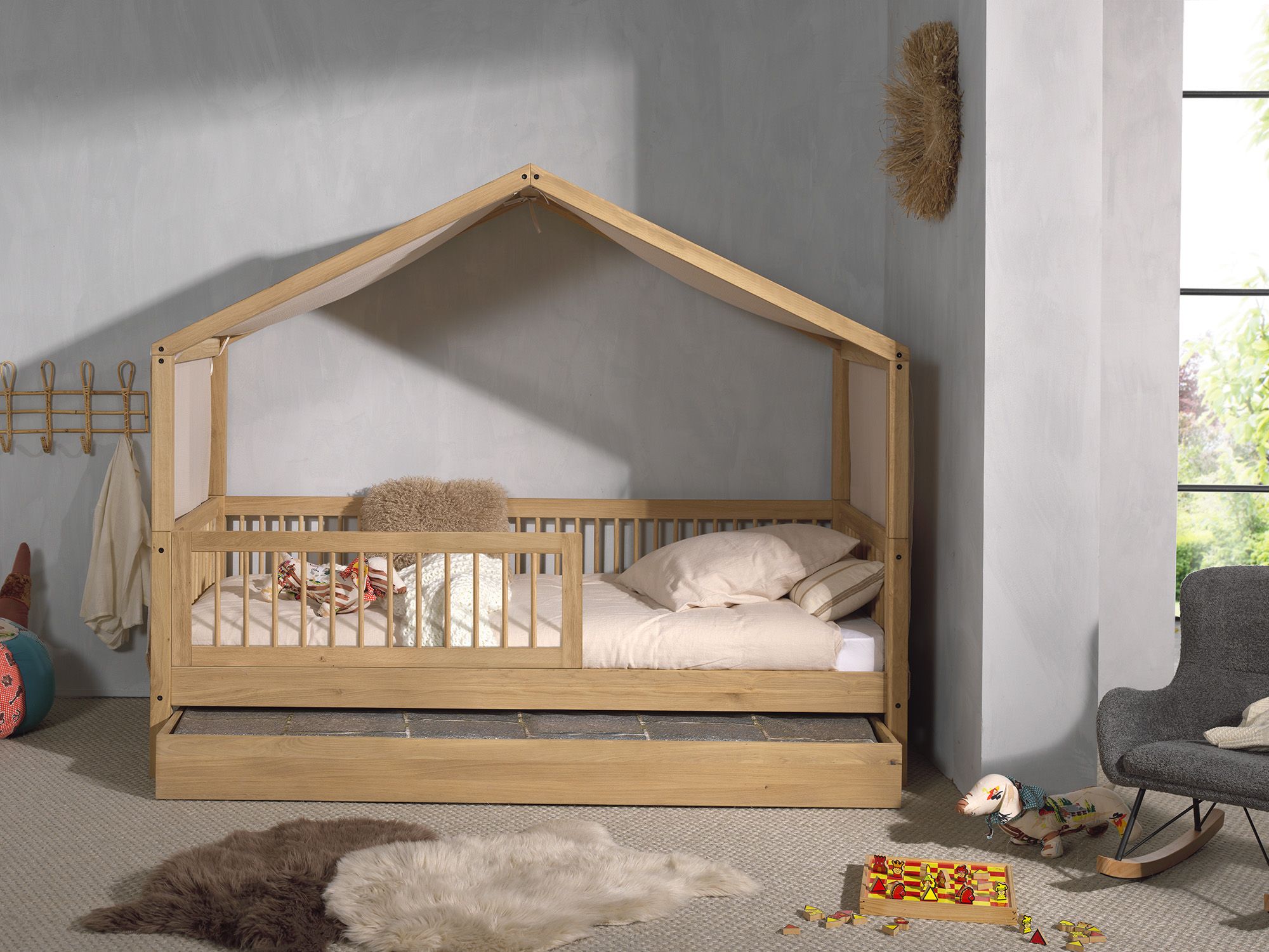 FOCOHBRBSRTX12_d80e - oak 3 Παιδικό κρεβάτι Forrest Cabin Bed 90X200 εκ. μασίφ δρυς - Image 1