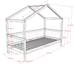Κρεββάτι Cabin Bed Forrest από Φυσικό Ξύλο Δρυς 200×90 (Χωρίς σκεπή) - Image 3